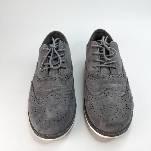 Chelsea Girl Grey Faux Suede Lace up Oxford Shoes Size 8 - Picture 9 of 9
